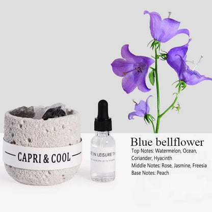 Blue Bellflower Crystal Stone Oil Diffuser - Natural Aromatherapy Decor