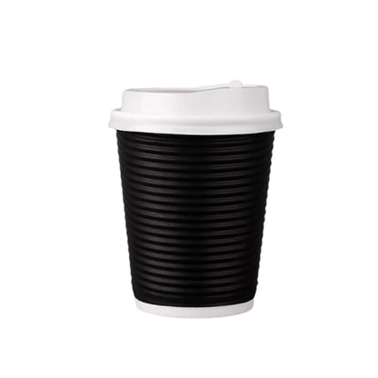 50sets Corrugated Paper Cups Coffee Milk Tea Cups Disposable Hot Drink Cups - Red-16oz