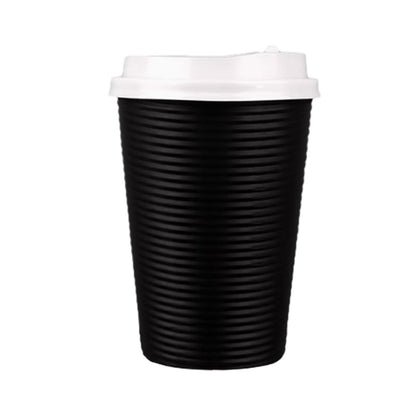 50sets Corrugated Paper Cups Coffee Milk Tea Cups Disposable Hot Drink Cups - Red-16oz