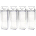 4pcs 500ml Transparent Square Cups - Leakproof, Durable, Portable Drinkware - SuperSaverAU - view 2