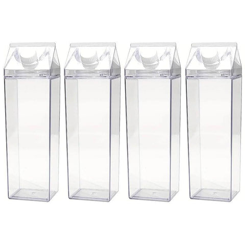 4pcs 500ml Transparent Square Cups - Leakproof, Durable, Portable Drinkware - SuperSaverAU - view 2
