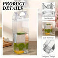 4pcs 500ml Transparent Square Cups - Leakproof, Durable, Portable Drinkware - SuperSaverAU - view 4