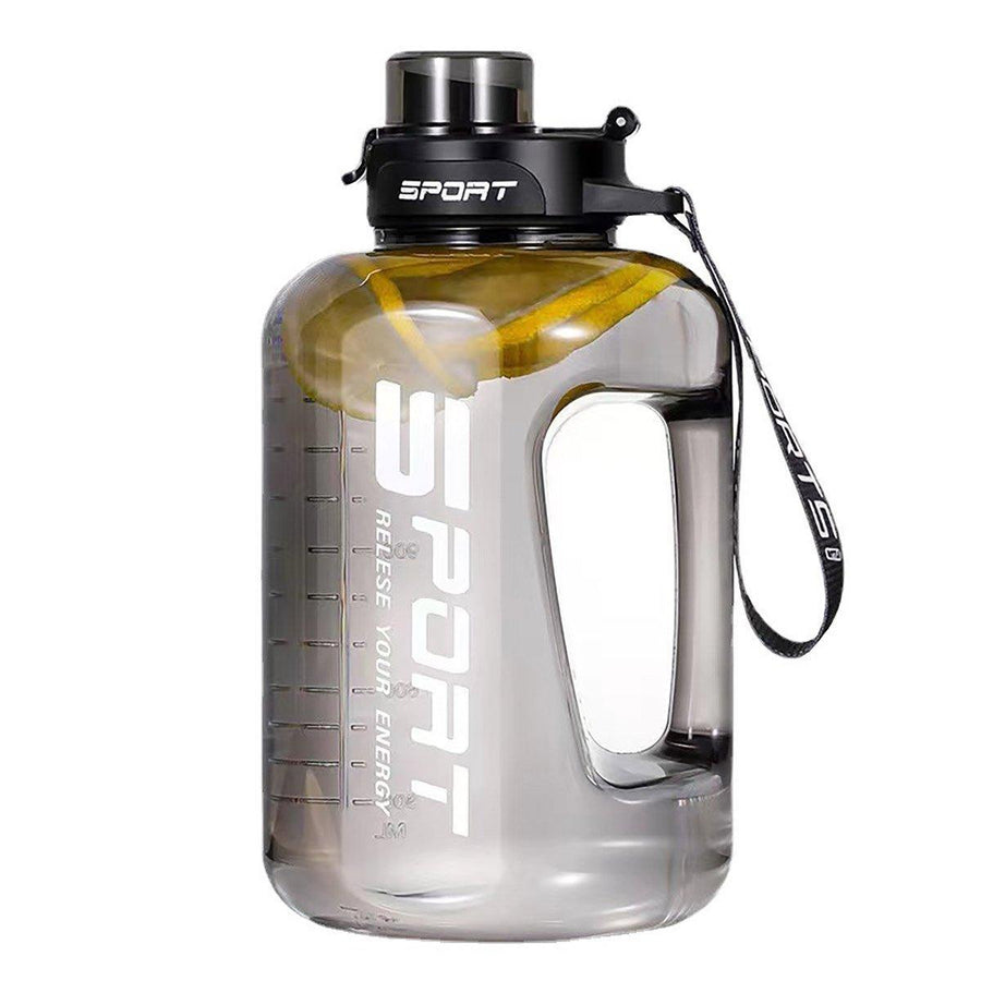 Premium Black 2.5L Large Capacity Sports Water Bottle with Straw