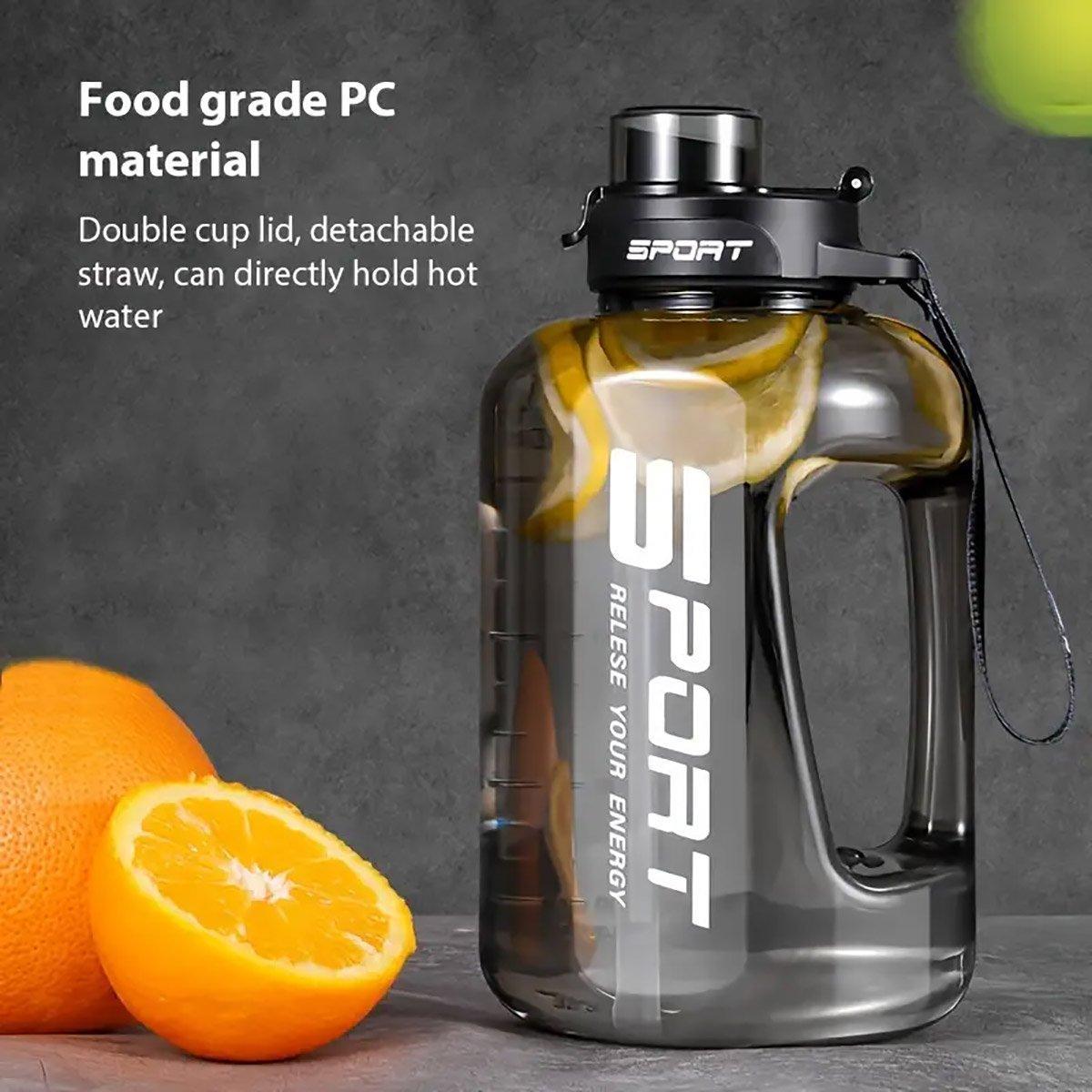Premium Green 2.5L Large Capacity Sports Water Bottle with Straw