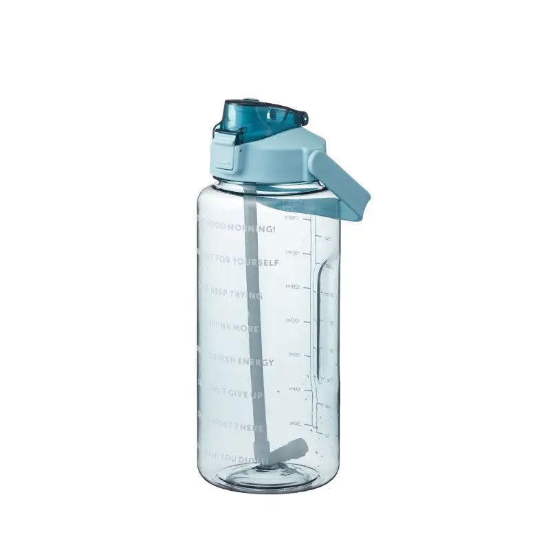 Premium Green 2L Motivational Water Bottle with Straw and Time Markings