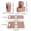 Kraft Paper Cup Holder 100pcs Portable Double Cup Carrier with Ergonomic Handle - SuperSaverAU - view 2