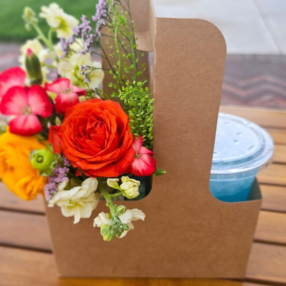 Kraft Paper Portable Cup Holder 100pcs - Single & Double Cup Carrier