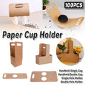 Kraft Paper Portable Cup Holder 100pcs - Ergonomic, Durable, Adjustable Fit - SuperSaverAU - view 1