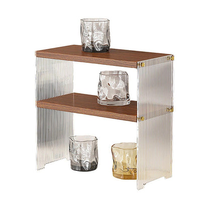 Acrylic Desktop Cup Holder Multi-Purpose Portable Storage Organizer For Home - Brown
