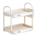 Elegant Double-Layer Cup Storage Rack 40cm x 34cm x 24.5cm with Drain Tray and Hooks - SuperSaverAU - view 2