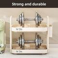 Elegant Double-Layer Cup Storage Rack 40cm x 34cm x 24.5cm with Drain Tray and Hooks - SuperSaverAU - view 5
