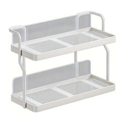 Premium 2 Tier Kitchen Storage Rack Countertop Organiser with Removable Trays