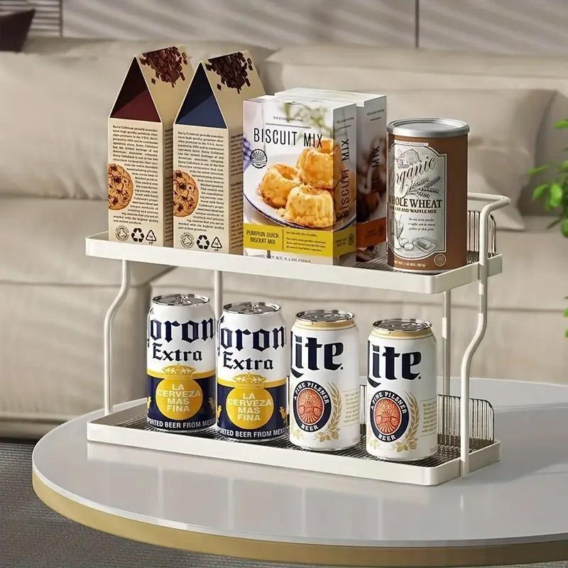 Premium 2 Tier Kitchen Storage Rack Countertop Organiser with Removable Trays