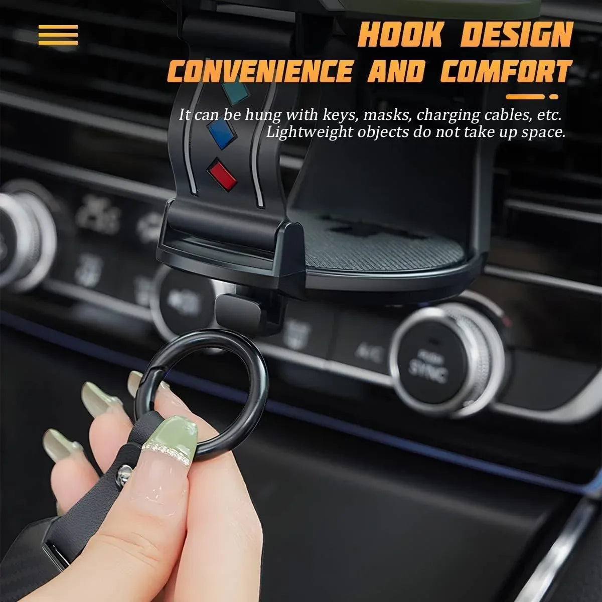 Premium Universal Car Air Vent Cup Holder with Hook Bracket