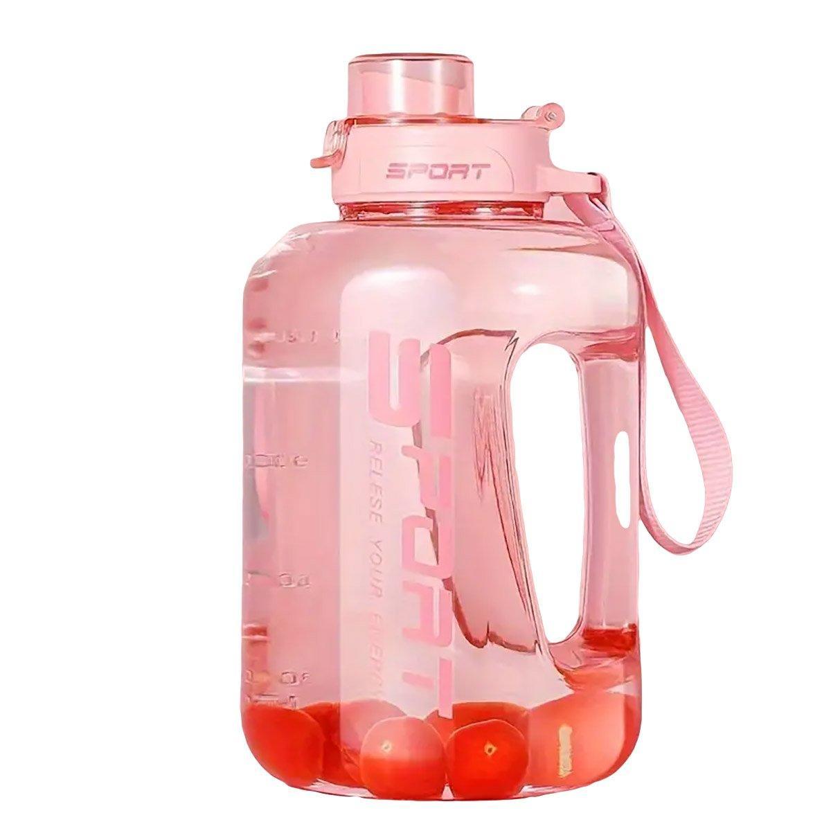 Premium 2.5L Sports Water Bottle with Dual Drinking Modes - Pink
