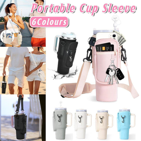 Premium Beige Neoprene Cup Sleeve Travel Bag for 40oz Tumbler