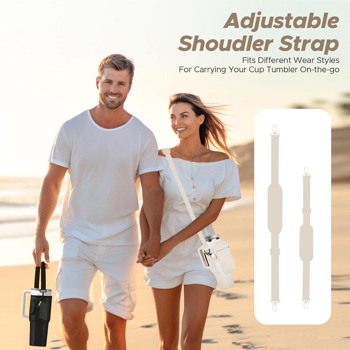 Premium Grey Neoprene Cup Sleeve Travel Bag for 40oz Tumbler