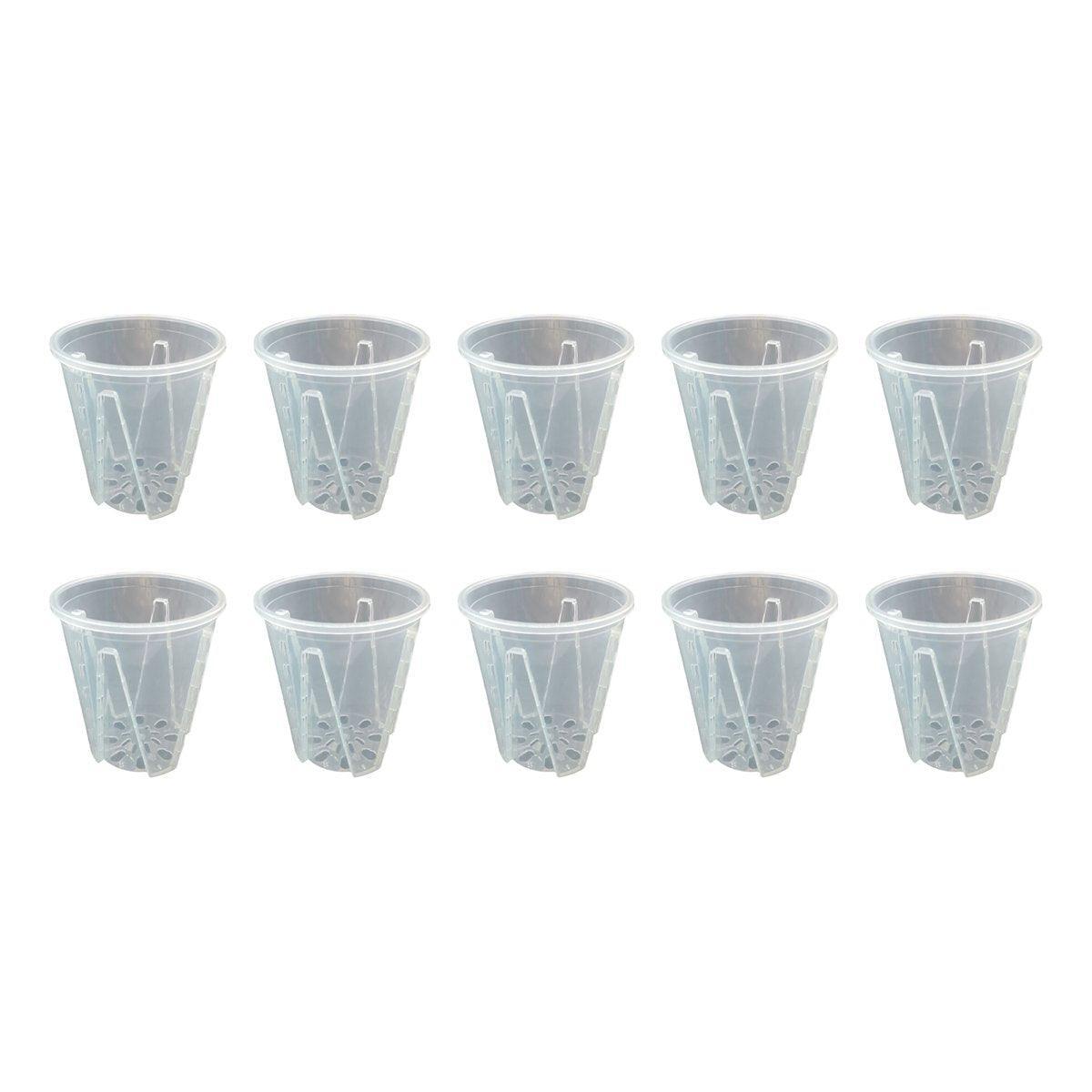 10x Clear Plastic Orchid Pots 17cm for Phalaenopsis Root Aeration & Drainage - SuperSaverAU - view 1