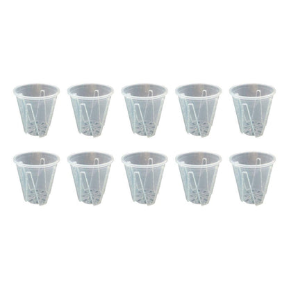 10x Clear Plastic Orchid Pots 17cm for Phalaenopsis Root Aeration & Drainage