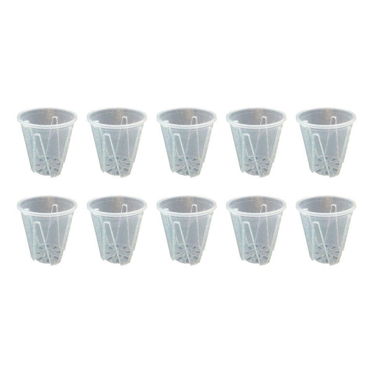 10x Clear Plastic Orchid Pots 17cm for Phalaenopsis Root Aeration & Drainage