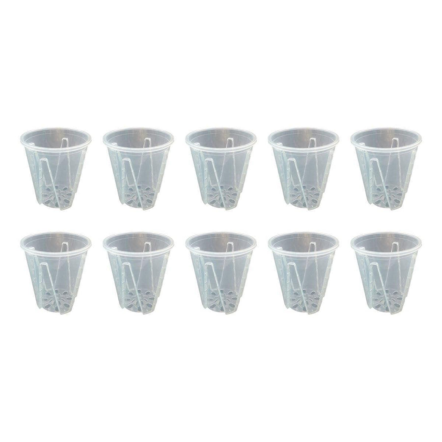 10x Clear Plastic Orchid Pots 17cm for Phalaenopsis Root Aeration & Drainage - SuperSaverAU - view 1