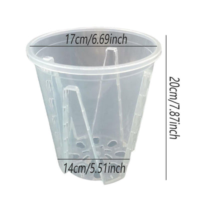 10x Clear Plastic Orchid Pots 17cm for Phalaenopsis Root Aeration & Drainage