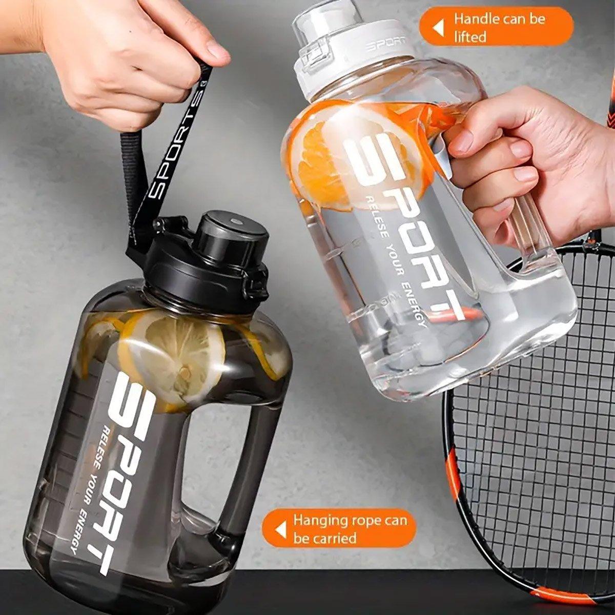 Premium White 2.5L Large Capacity Sports Water Bottle with Straw