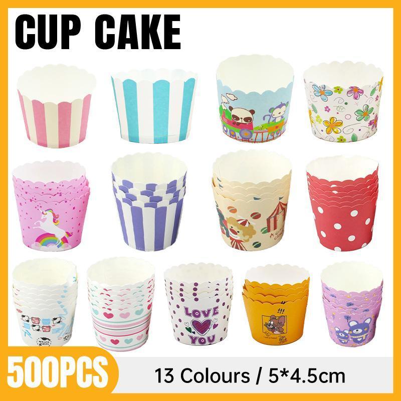 500PCS Colorful Cupcake Muffin Baking Cups - Greaseproof Paper Liners