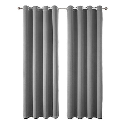 High Precision Shading Solid Colour Curtains 2pcs Semi Blackout Light Grey 132x160cm