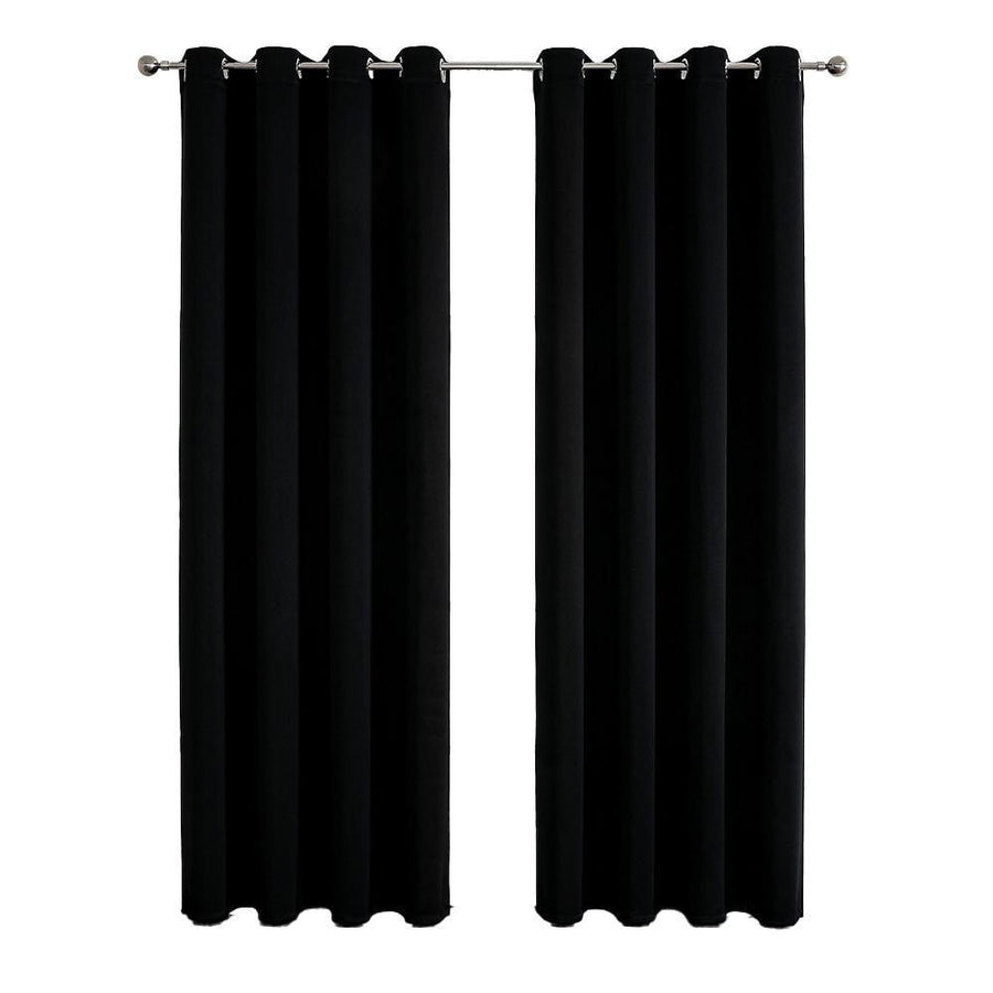 High Precision Shading Solid Colour Curtains 2pcs Semi Blackout Light Grey 132x244cm - SuperSaverAU - view 1