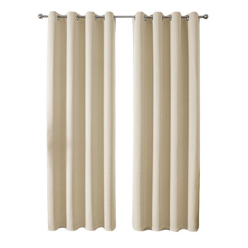 High Precision Shading Solid Colour Curtains 2pcs Semi Blackout Light Grey 132x244cm