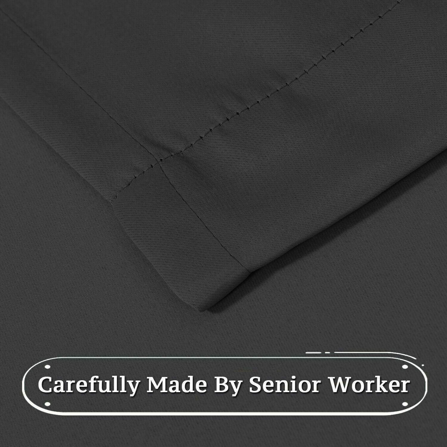 Dark Grey Semi Blackout Curtains 132x160cm - 2pcs Solid Colour Drapes - SuperSaverAU - view 2