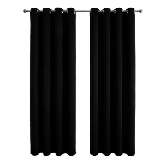 Dark Grey Semi Blackout Curtains 132x213cm - 2pcs Solid Colour Drapes