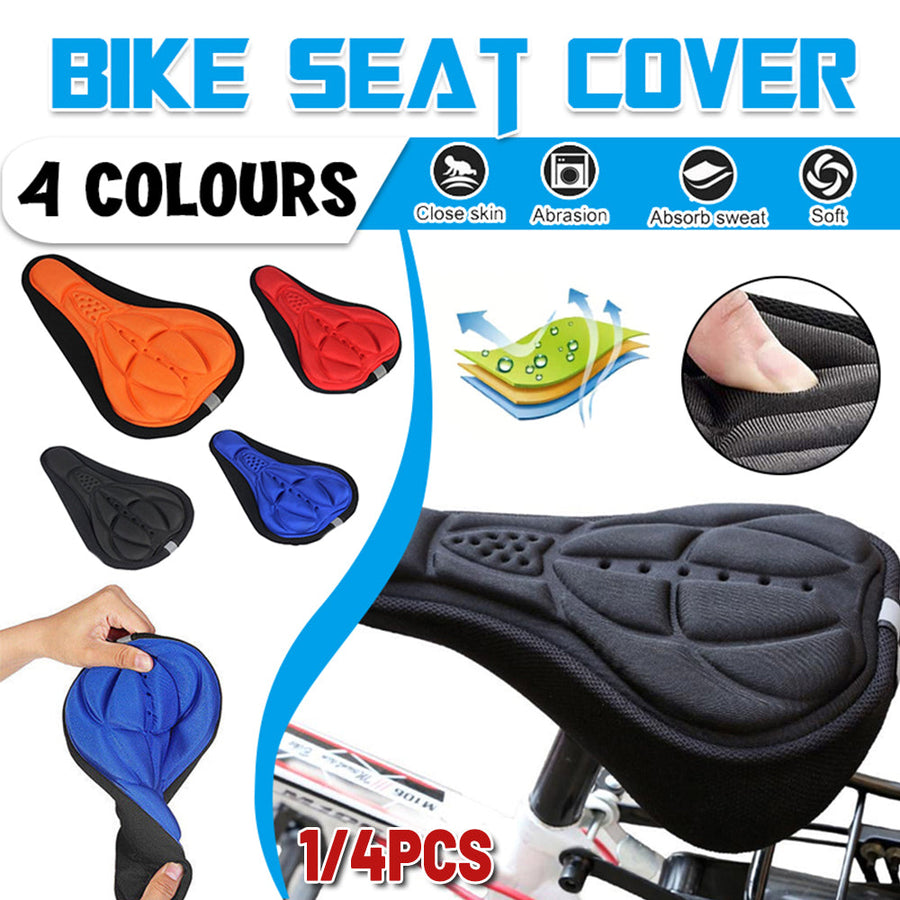 Premium Thick Silicone Bike Seat Cover with 3D Memory Foam & Drawstring - 4 Colours