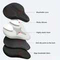 Premium Soft Silicone Bicycle Seat Cover with Breathable Lycra & Non-Slip Fit - Black