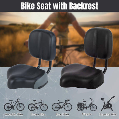 Electric Bicycle Tricycle Seat with Backrest - Comfortable Grey
