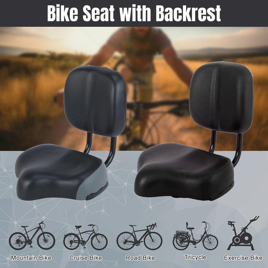 Electric Bicycle Tricycle Seat with Backrest - Comfortable Grey - SuperSaverAU - view 1