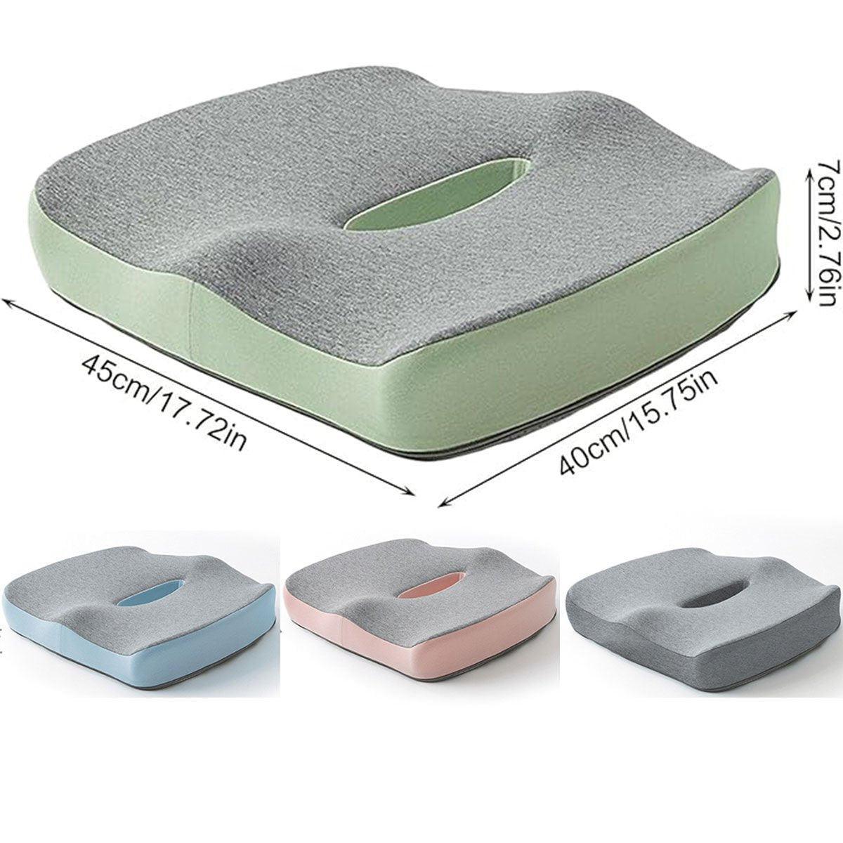 Coccyx Orthopedic Memory Foam Seat Cushion - 45x40x7 cm, Ergonomic Support, Grey