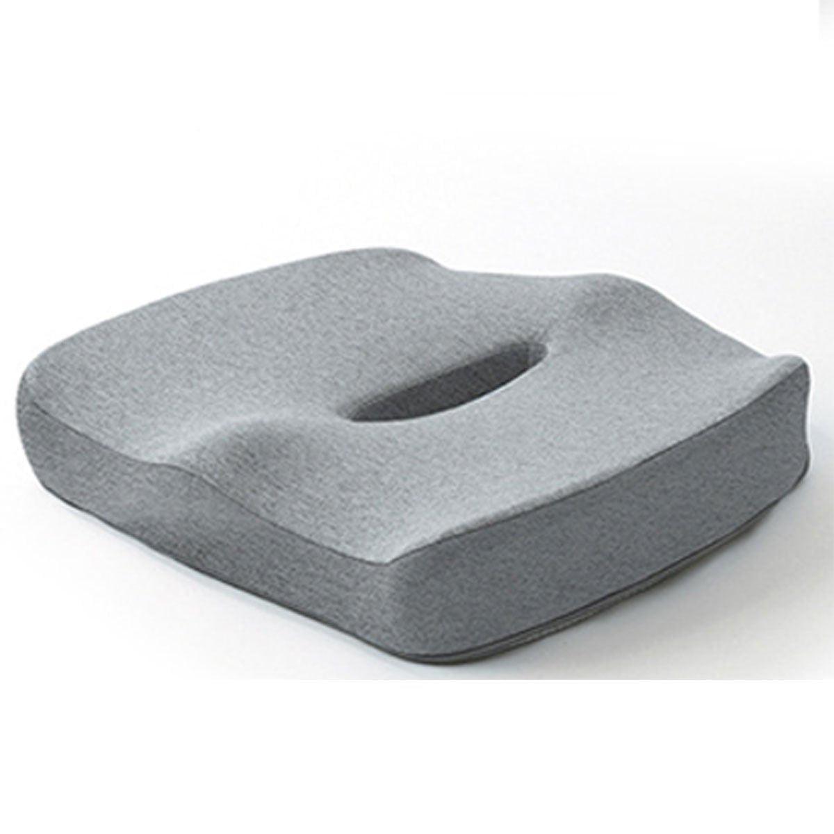 Coccyx Orthopedic Memory Foam Seat Cushion - 45x40x7 cm, Ergonomic Support, Grey