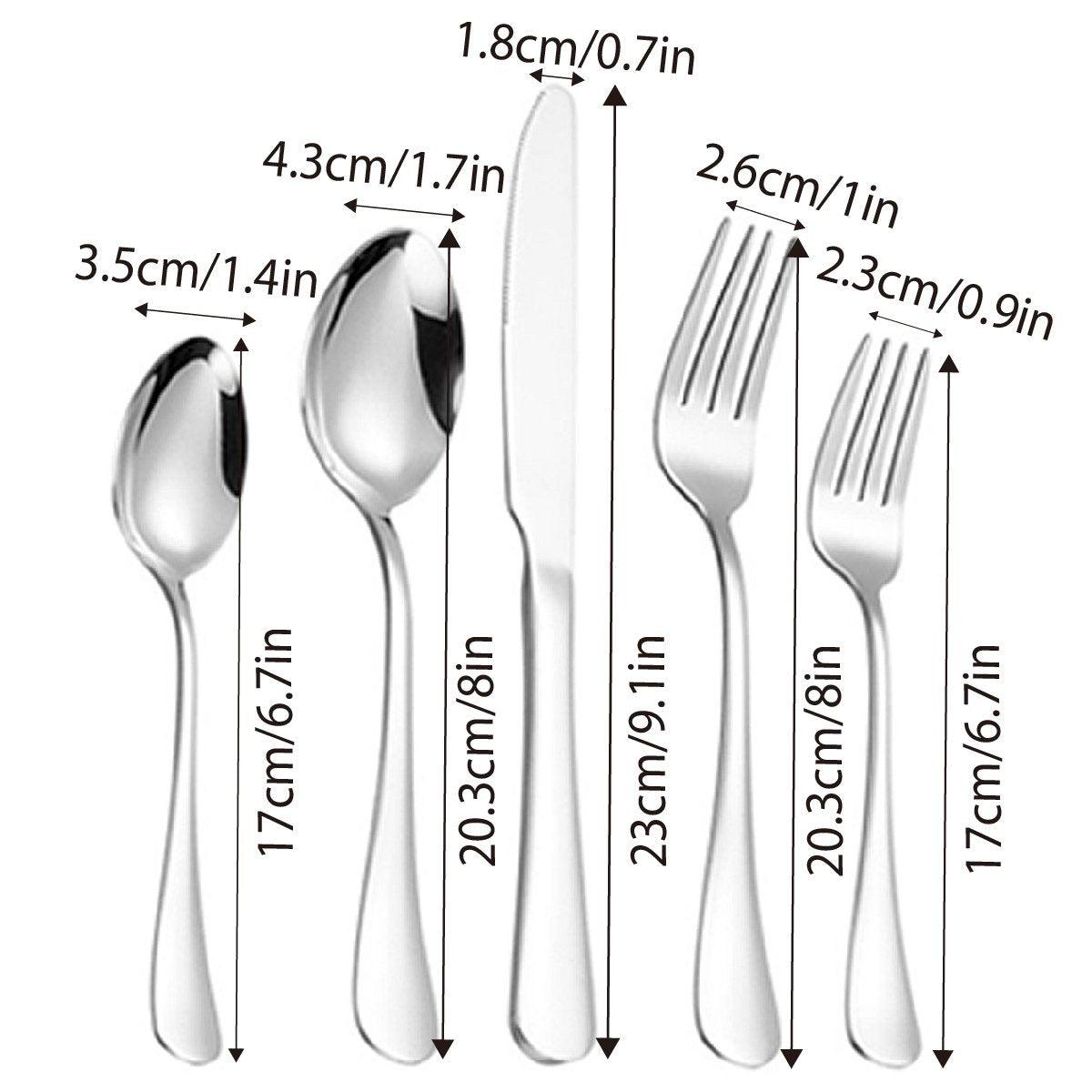 Stainless Steel Cutlery Set 20pcs - Ergonomic, Dishwasher Safe, Gold Finish