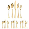 Stainless Steel Cutlery Set 20pcs - Ergonomic, Dishwasher Safe, Gold Finish - SuperSaverAU - view 5