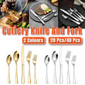 Stainless Steel Cutlery Set 40pcs - Ergonomic, Polished Finish, Gold - SuperSaverAU - view 1