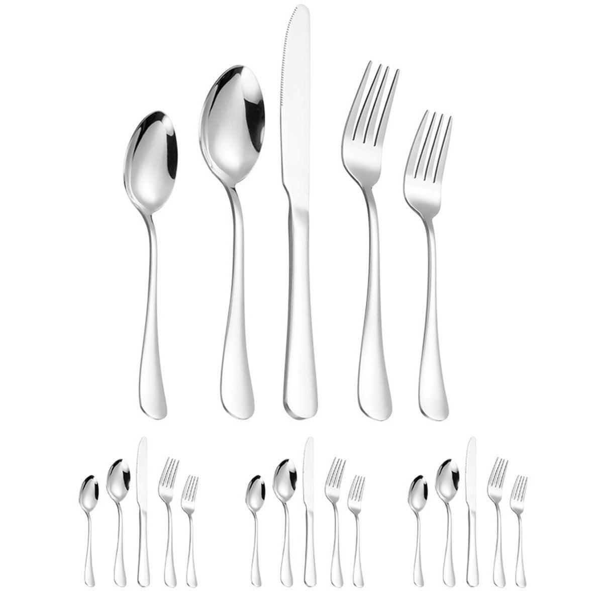 Stainless Steel Cutlery Set 40pcs - Ergonomic, Polished Finish, Gold - SuperSaverAU - view 5