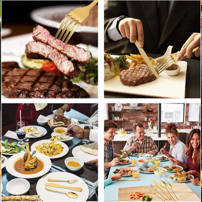 Stainless Steel Cutlery Set 40pcs - Ergonomic, Dishwasher Safe, Silver Finish