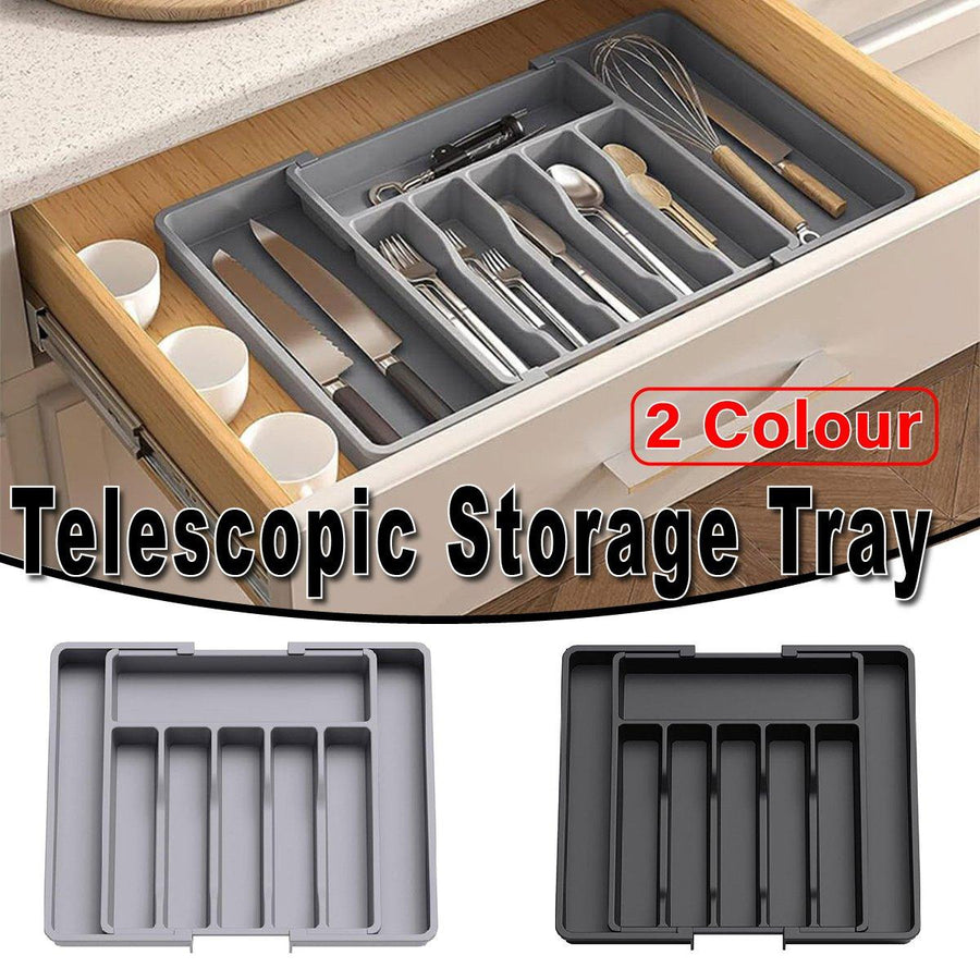 Premium Extendable Cutlery Tray Organiser – Black