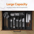 Premium Extendable Cutlery Tray Organiser – Black