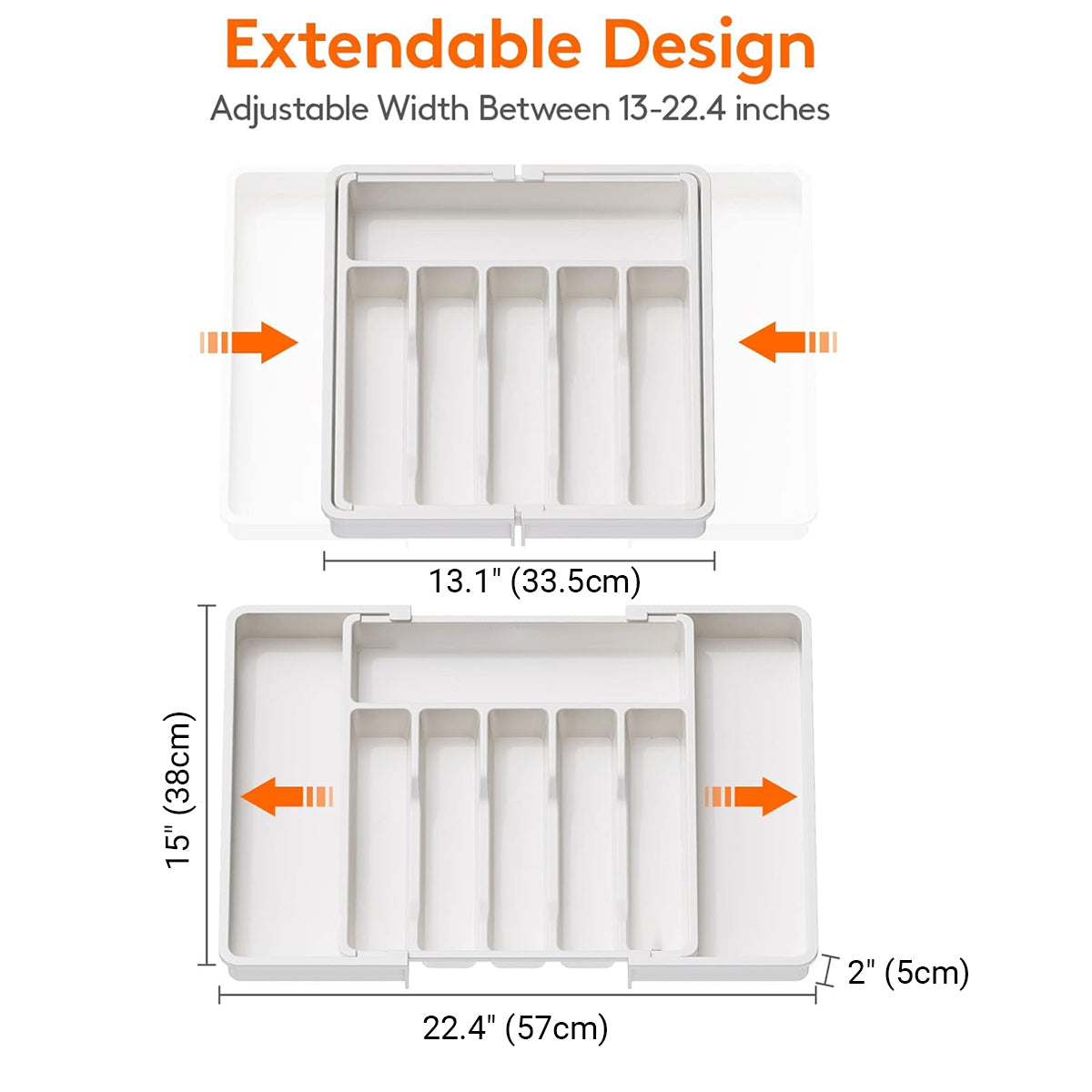 Extendable Cutlery Storage Tray for Kitchen Organization