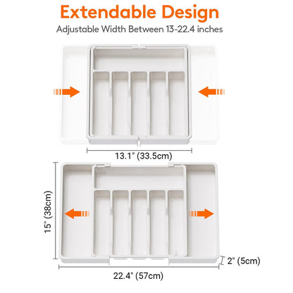 Extendable Cutlery Storage Tray for Kitchen Organization