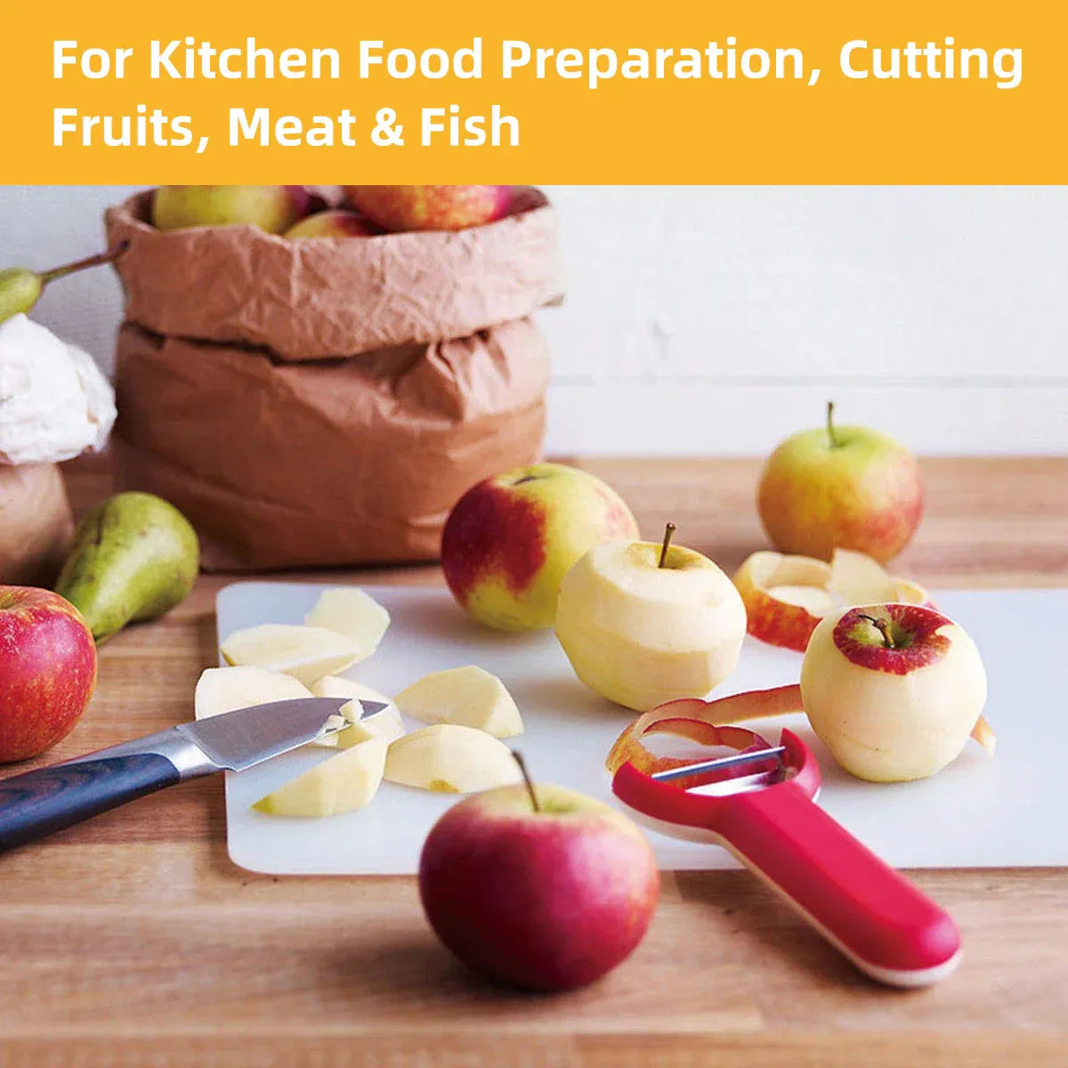 Premium Plastic Cutting Board – White 38 x 24cm with Hanging Hole
