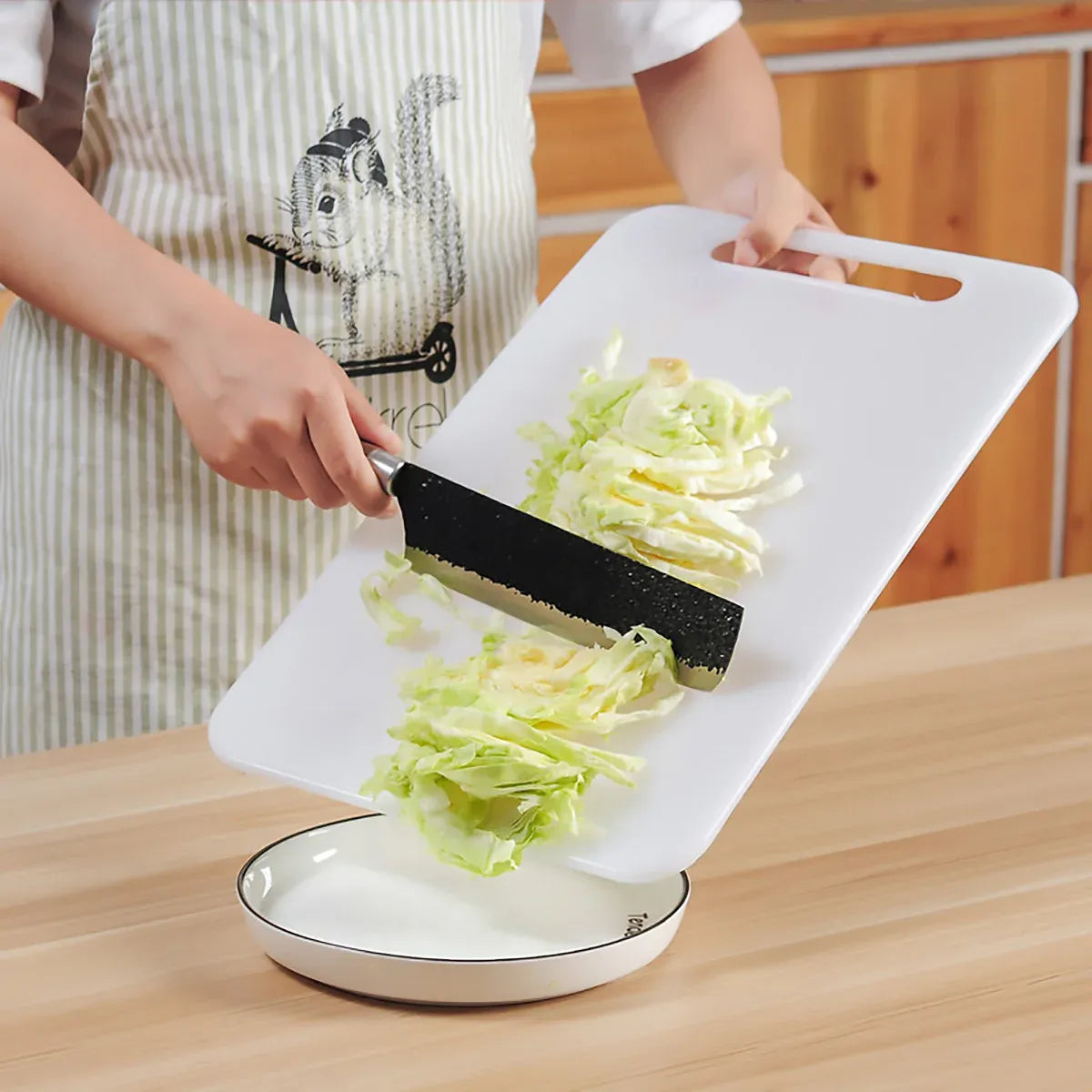 Premium Plastic Cutting Board – White 38 x 24cm with Hanging Hole